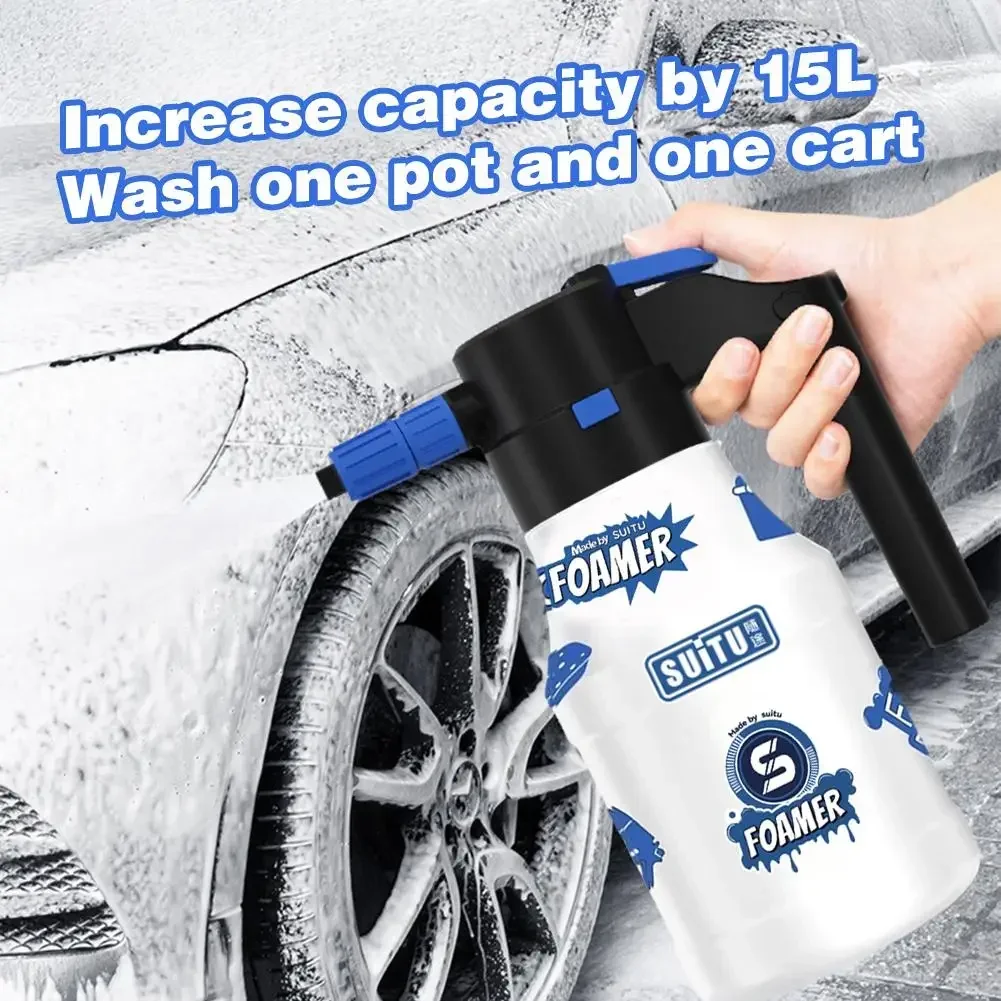 Electric Spray Lance Bottle for Car Wash Handheld Foam Cannon with 1.5L Capacity Foam Wash and Watering Tool