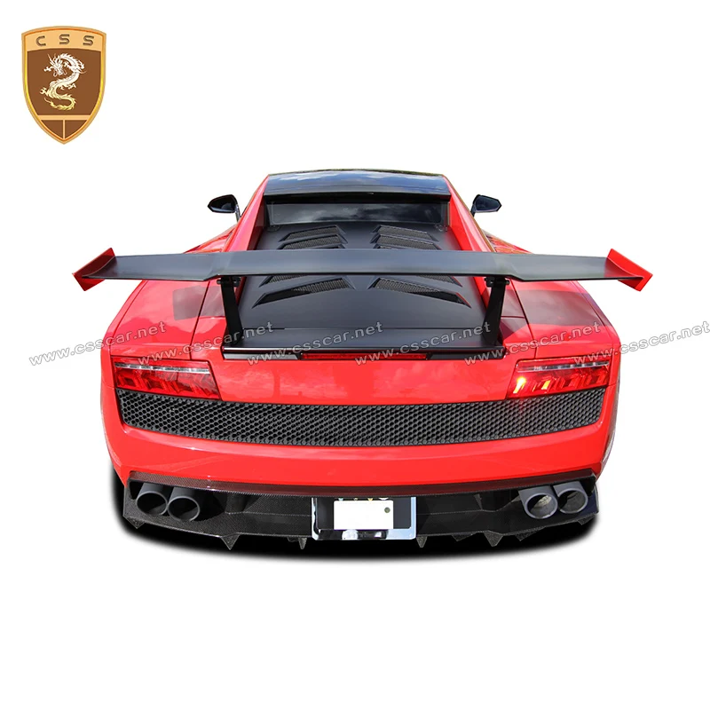High Quality lp550 lp560 RZ Style Real Carbon Fiber Car Trunk Lid Hood for Lamborgini Gallardo Rear Engine Bonnet Cover Styling