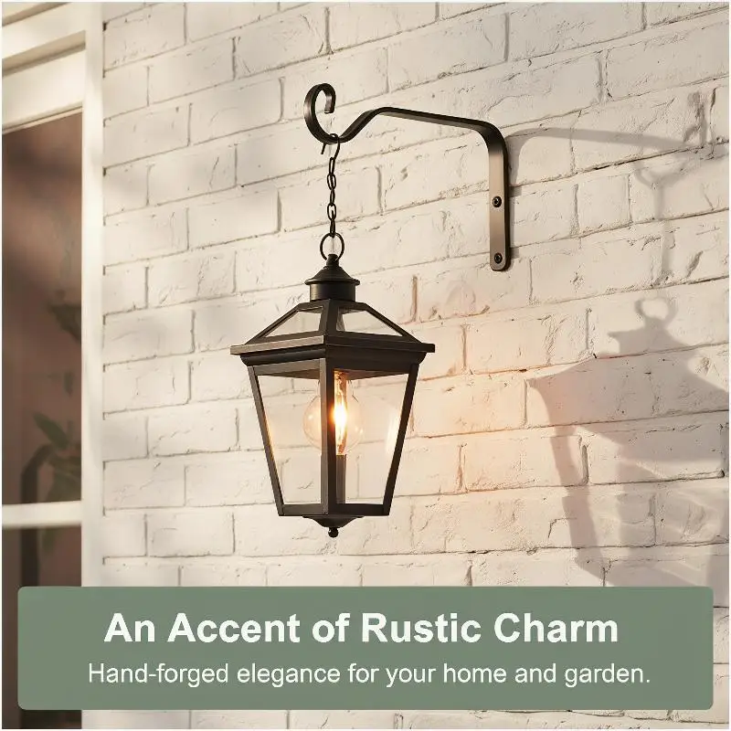 [L] Wall Hanging Basket Iron Flower Pot Plant Support Hanger Hook For Indoor Outdoor Home Garden Hanging Lantern Decoration
