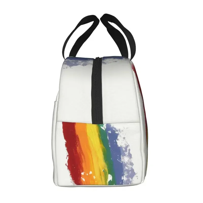 LGBT Rainbow Insulated Lunch Tote Bag for Women Gay Pride Portable Cooler Thermal Bento Box Kids School Children