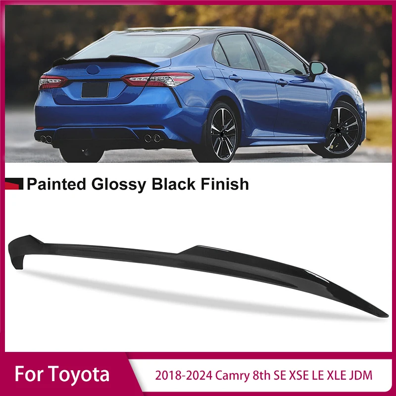 V Style Rear Trunk Spoiler Wing for Toyota 2018-2024 Camry 8th SE XSE LE XLE JDM Stationary Wing Appearance Accessories