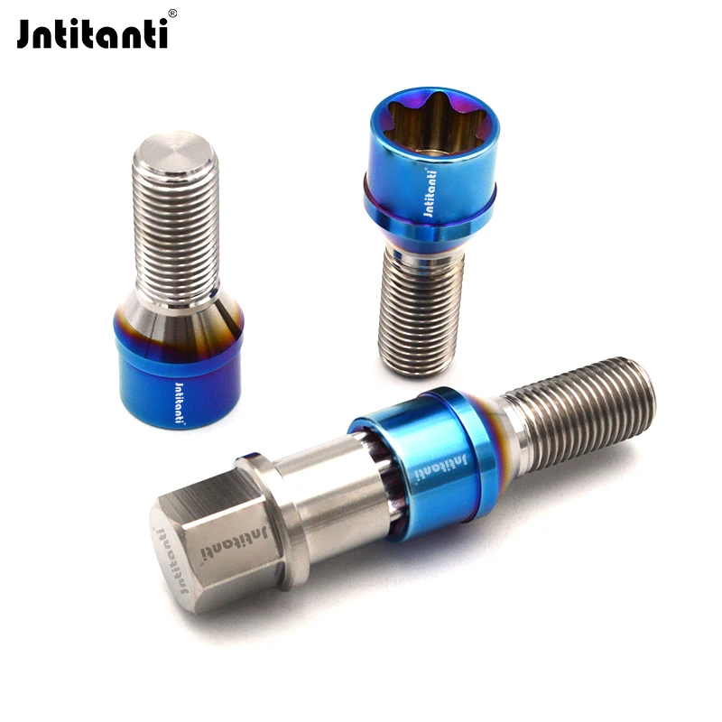 Jntitanti M12 * 1,25*28-45mm cabeza torx nunca oxida asiento cónico de carreras Gr.5 perno de cubo de titanio perno de rueda para Fiat Peugeot Citroe