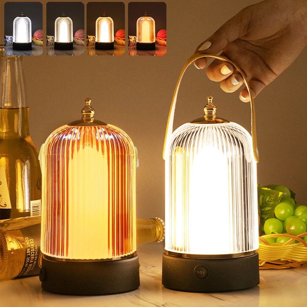 

Creative Retro Birdcage Lamp LED Table Lamp Portable Rechargeable Hand Lamp for Bar Coffee Camping Bedroom Bedside Night Light