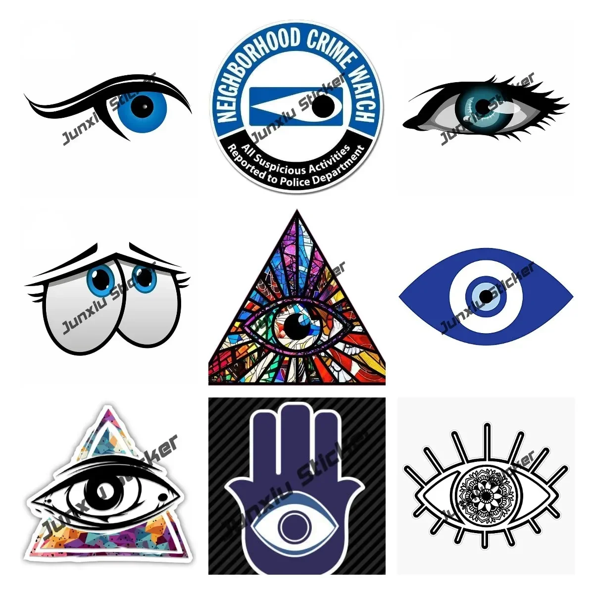 

Cartoon Evil Eye Decal Stickers Funny Eyes Decor Car Accessories Toy Guitar Motorcycle Luggage Suitcase Decal Graffiti Sticker