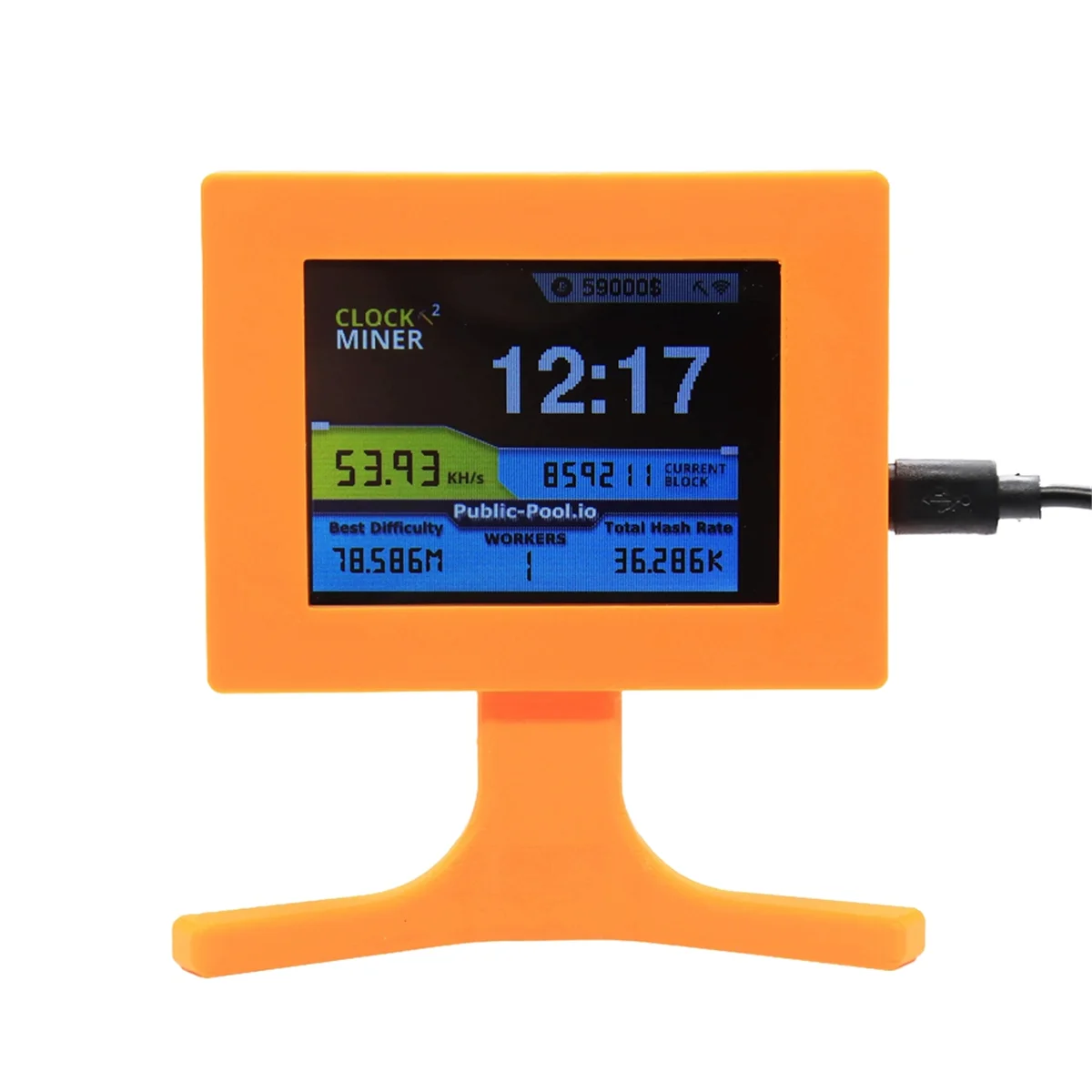 Nerdminer V2 56kh/S 2.8 Inch LCD Display Nerdminer Bitcoin Crypto Solo Lottery Desk Miner Cryptocurrency Miner Orange