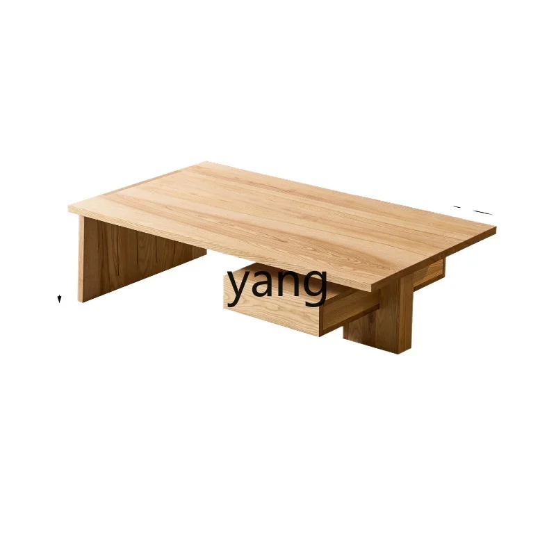 

LHAll Solid Wood Tea Table Japanese Style Log Style Nordic Simple Living Room Home Tea Table