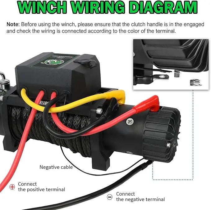 Winch 13000 lb 12V Electric Winch Synthetic Rope Winch Rough Country Winch with Hawse Fairlead,Wired Handle and Corded Control