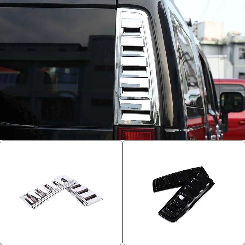 

For Hummer H2 2003-2009 ABS Chrome Tailgate Fender Decorative Frame Trim Rear Door Pillar Air Fender Plate Cover Car Accessories
