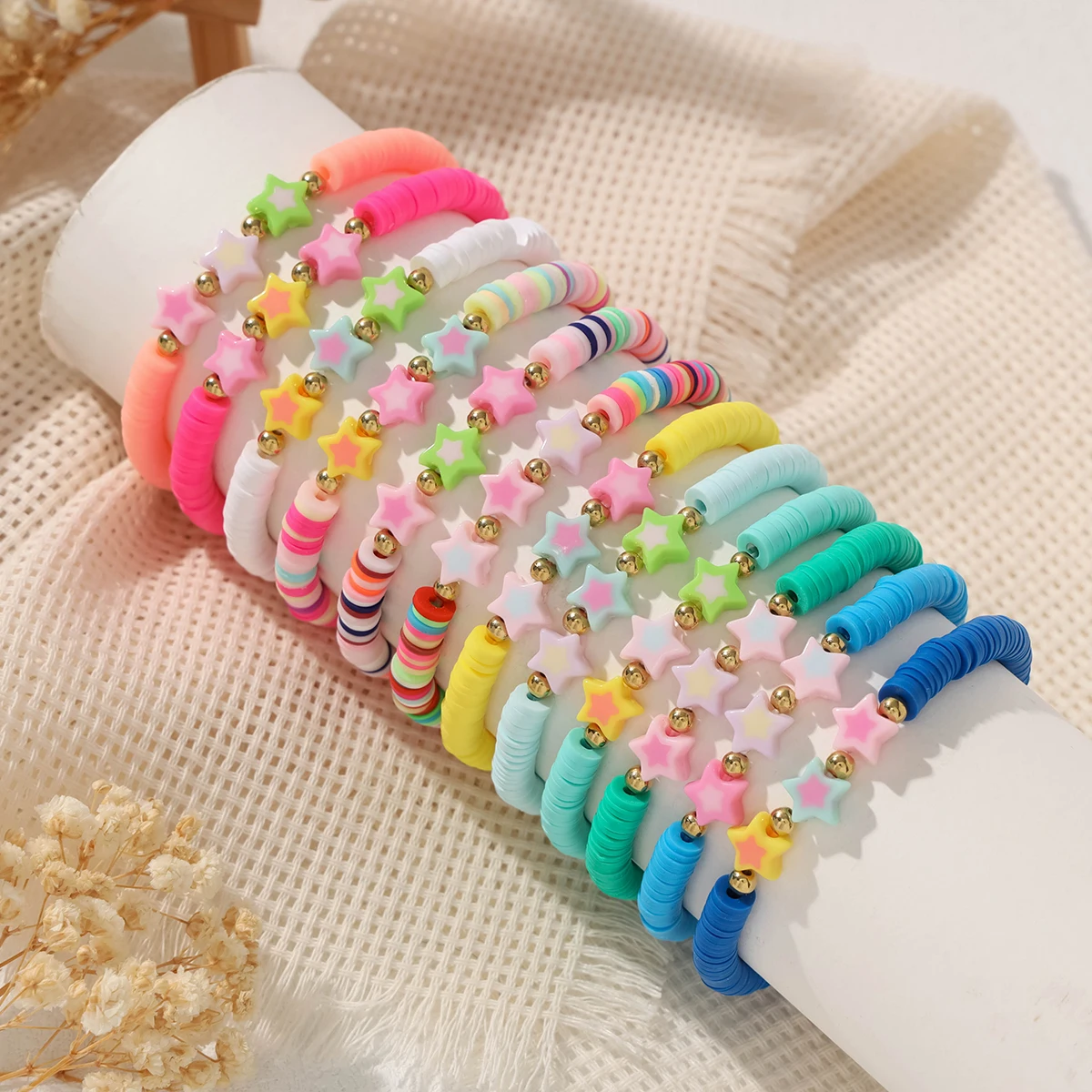 12pcs Simple Friendship Star Bracelet Set Suitable for Family Members to Share in Daily Life at the Start of School
