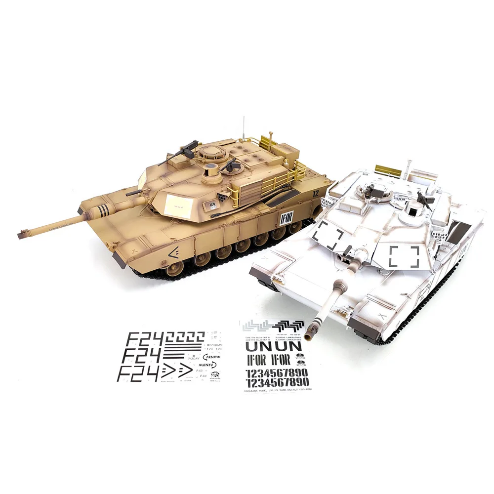 TUSK 1/16 U.S. M1A2 Abrams Main Battle Tank RC Simulation Model 2.4G Off-road Henglong 3918-1 7.0 Modified RC Car Toys