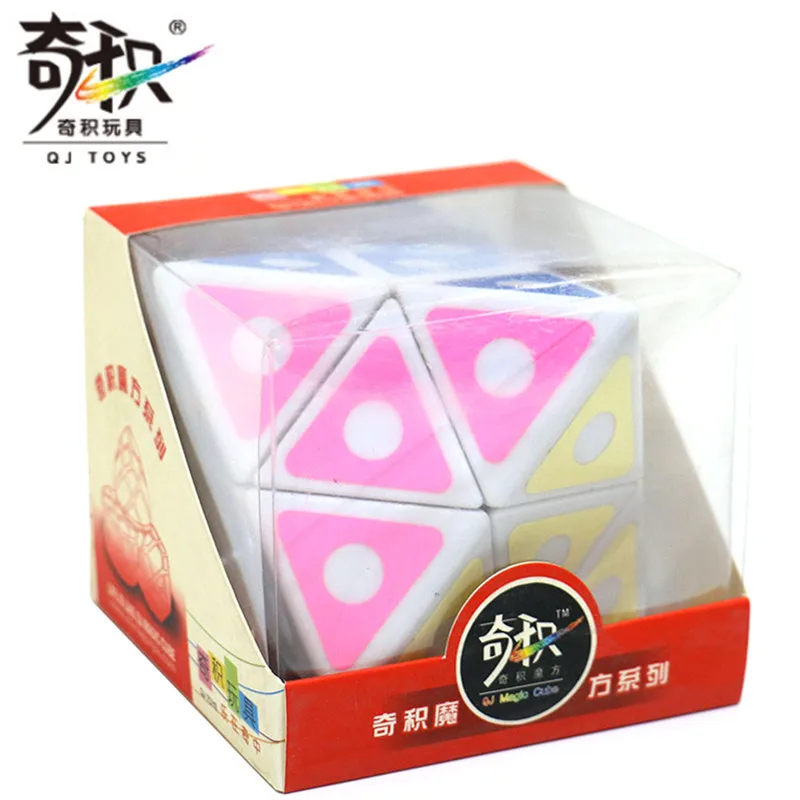 Limited Stock Collector QiJi octahedron diamond Magic Cube QJ dot hollowed out sticker Cubo Magico Puzzle Antistress Kids Toys