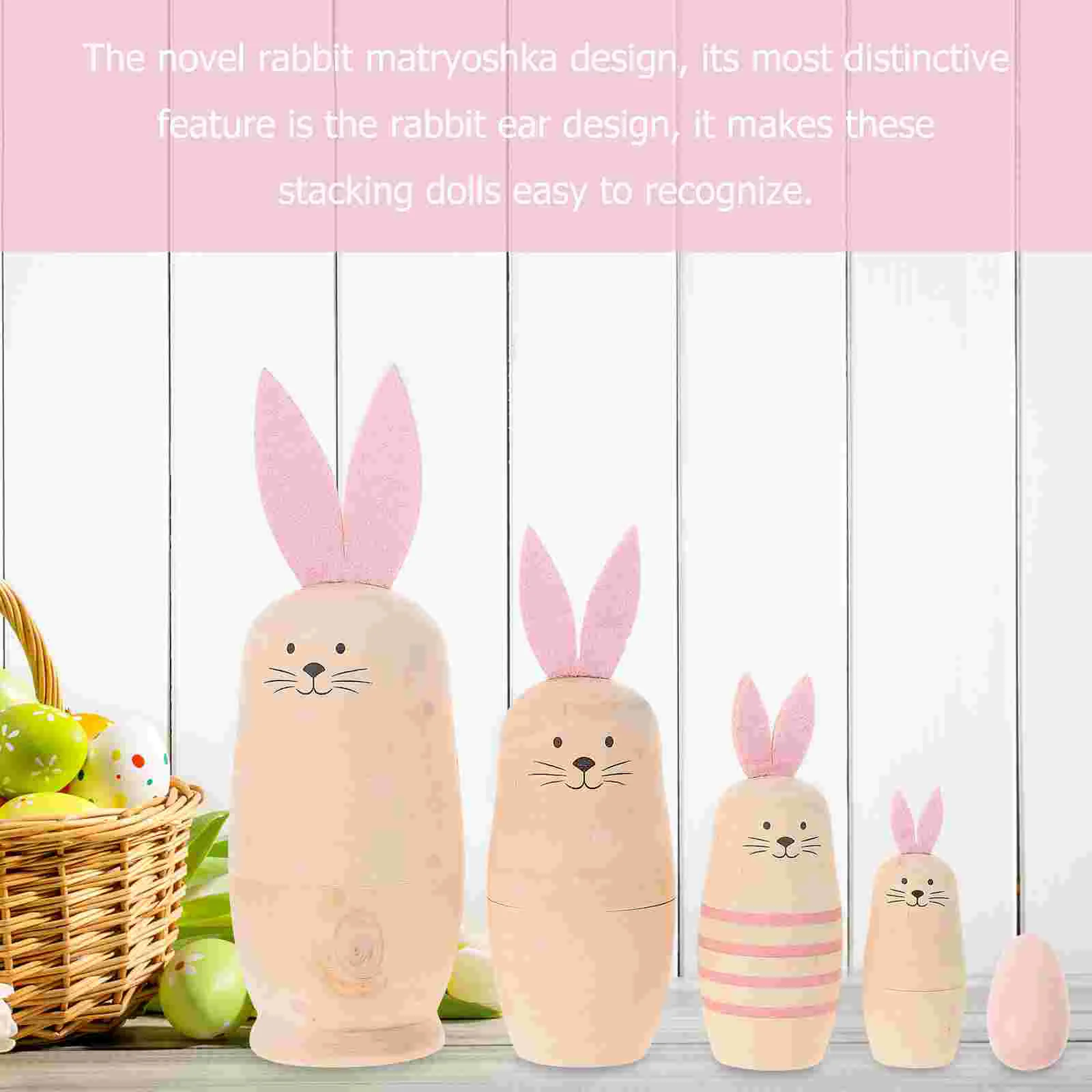 Poupées Babushka en bois pour enfants, lapin, jouets de Noël, jouets Matpoposhka, objets peints à la main, décoration russe