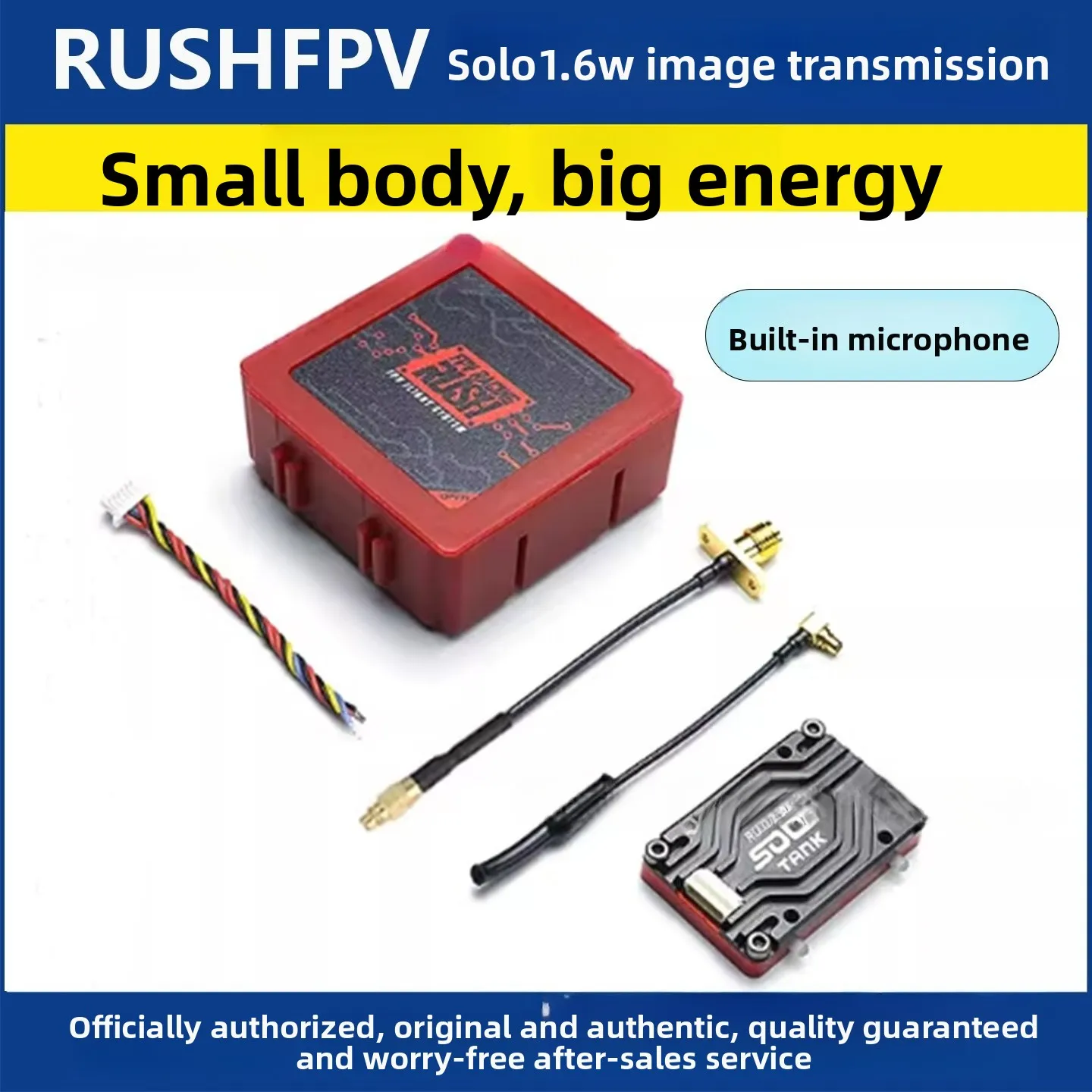 

RUSHFPV SOLO 1.6W picture transmission CNC shell high power, microphone FPV crossing machine long-range fixed wing walksnail fpv