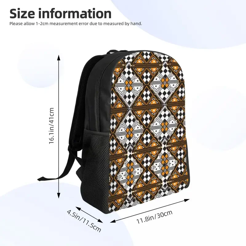 Kabyle Pottery Zaino da viaggio con motivo geometrico Uomo Donna Scuola Laptop Bookbag Geometria Marocco Borse per studenti universitari