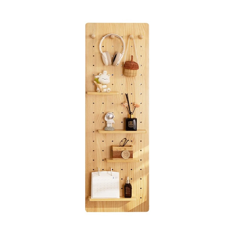 

Solid wood hole plate full-length mirror hidden push-pull can be closed