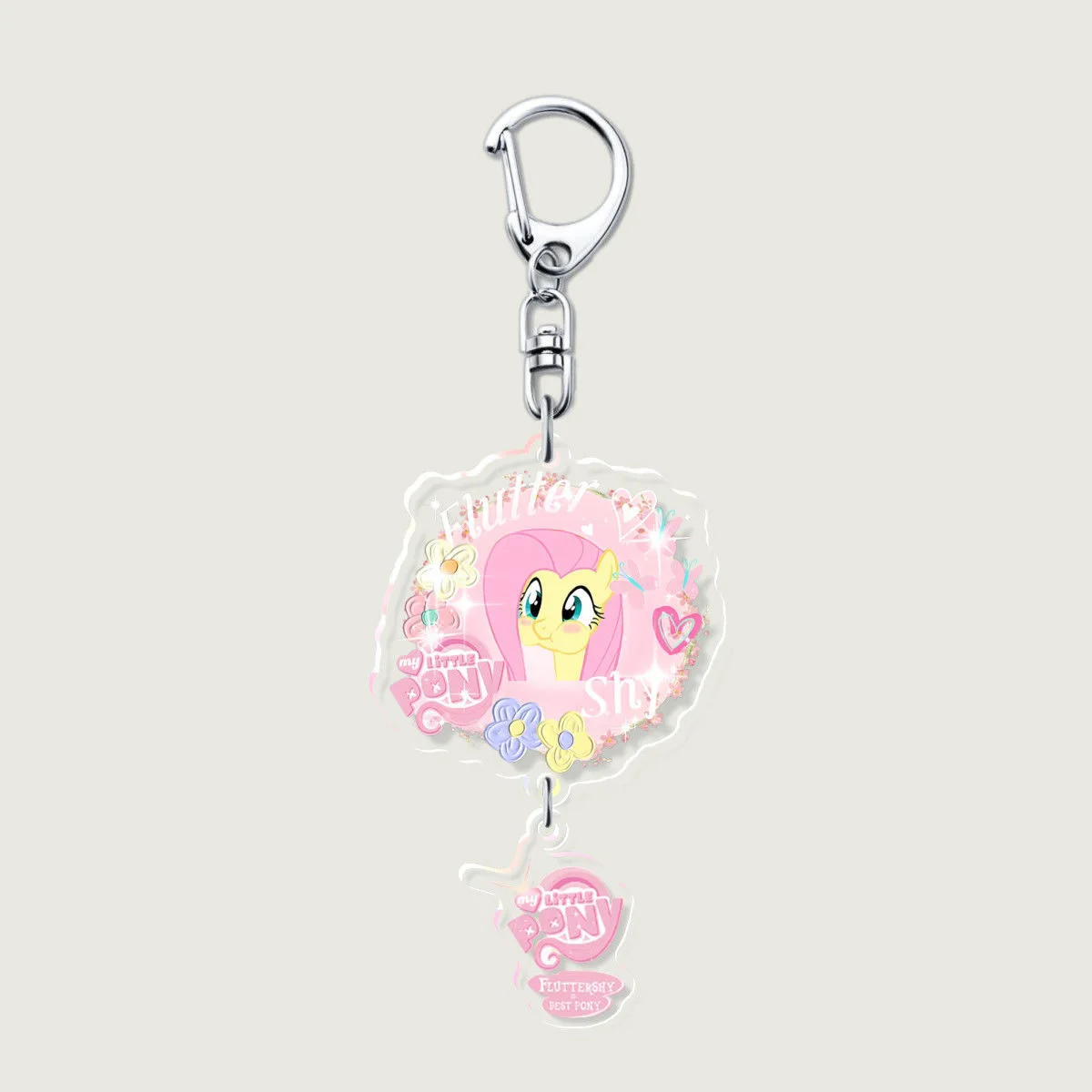 Kawaii My Little Pony Keychain Twilight Sparkle Fluttershy Cartoon Anime Backpack Pendant Acrylic Decoration Girl Gift Kids Toy