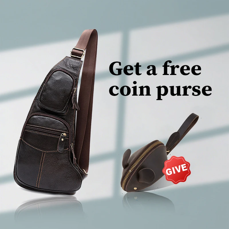 

Кожаная нагрудная сумка, мужская сумка через плечо, модная многофункциональная нагрудная сумка в стиле ретро, защита от кражи