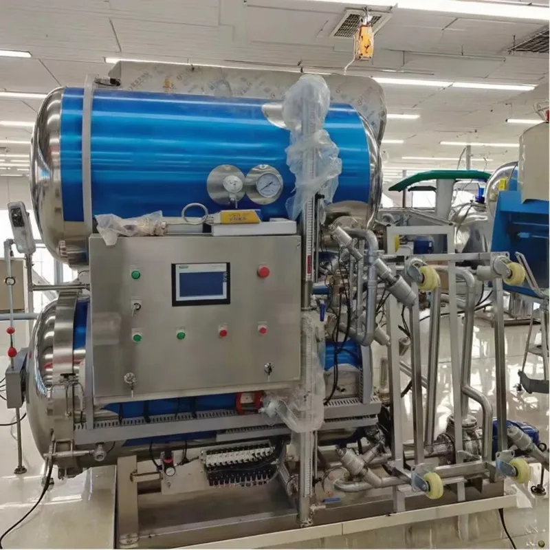 Industrial Steam Retort Machine, Electric Automatic Sterilization Pot, Hot Water Spray Design with PLC & Pump