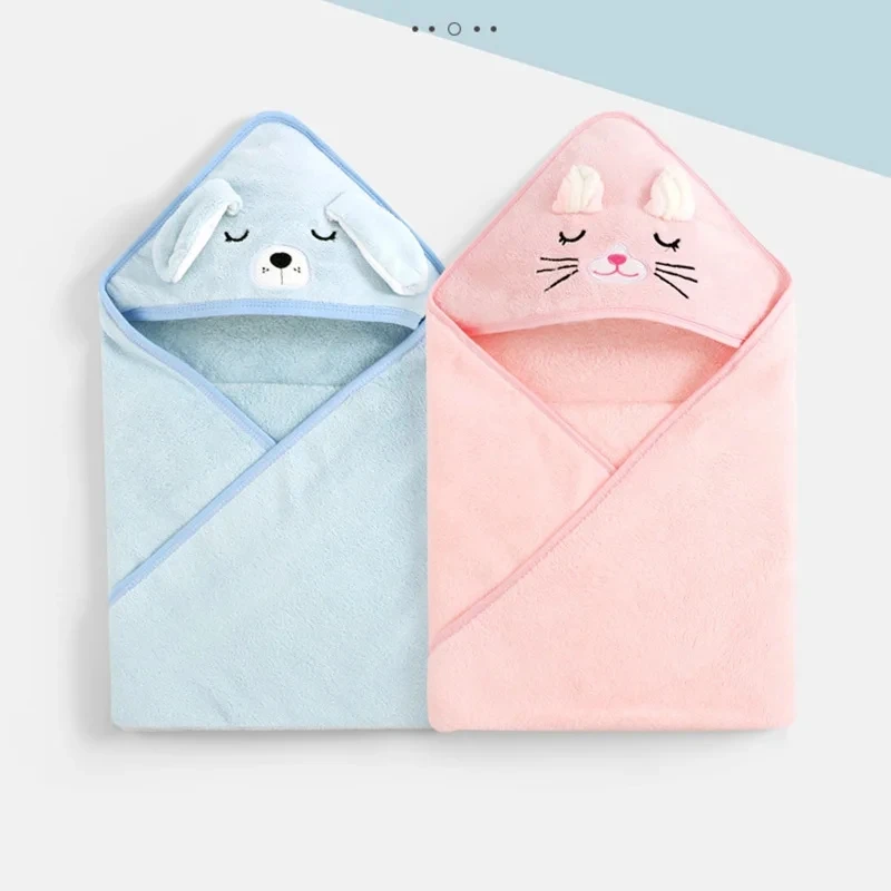 Cartoon Animal Baby Bath Towels Soft Newborn Hooded Towel Blanket Toddler Bathrobe Warm Sleeping Swaddle Wrap For Baby Girls Boy