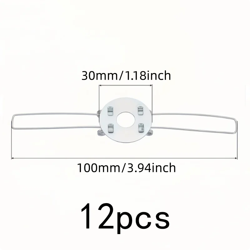2-Fork Design 100mm-Fork Lamp Spring Clips, 12 pcs, Home Lighting Fixing, Easy Snap-On Install for DIY Illumination