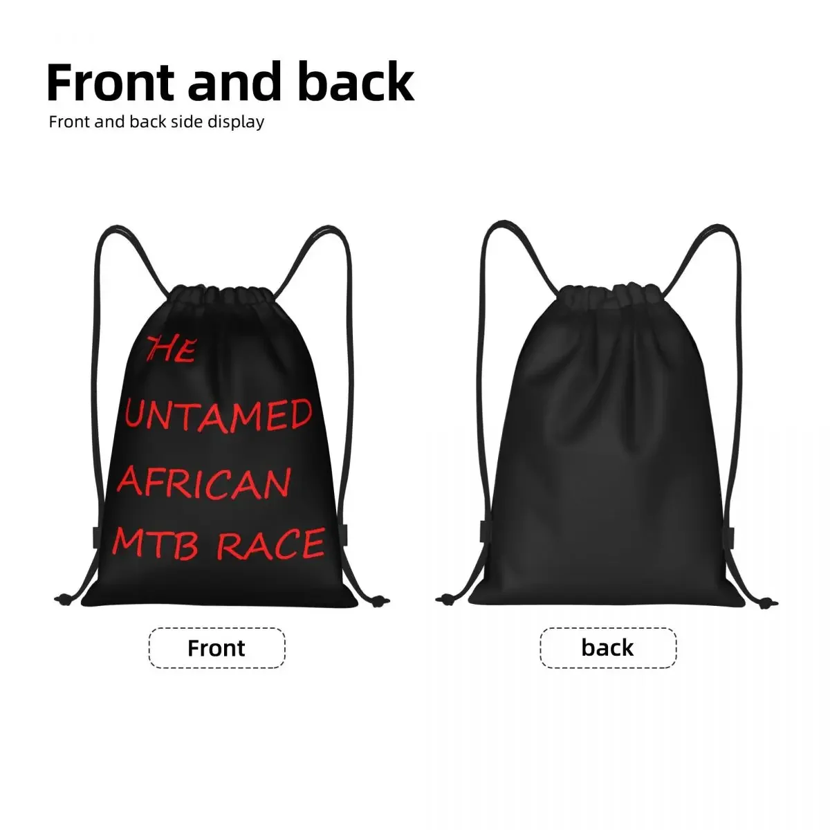 Custom Red The Untamed African MTB Race Drawstring Backpack Bags  Lightweight Bicycle Gym Sports Sackpack Sacks for Traveling