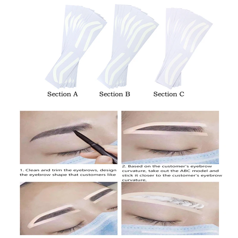 Disposable PVC Eyebrow Design Stencil Eyebrow Tint Airbrush Auxiliary Sticker For Brows Shaping With Single Eyebrowstype Option