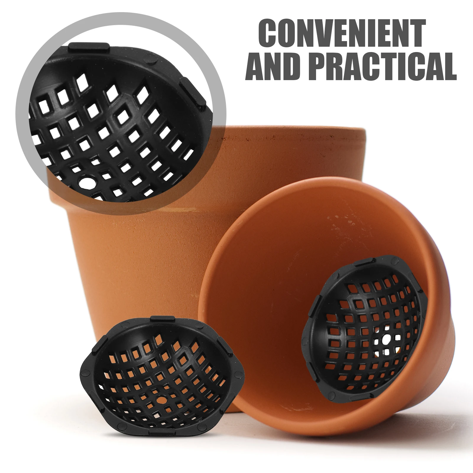 Tampons de Drainage pour Pot de fleur, 20 pièces, tapis rond en maille plastique de 7.5Cm pour jardinières, bonsaï, outils de jardin, utilisation intérieure et extérieure