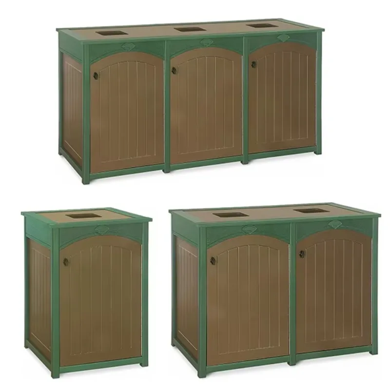 Large Plastic Waste Bin Single Style Or Combined Style Trash Can With Top Load
