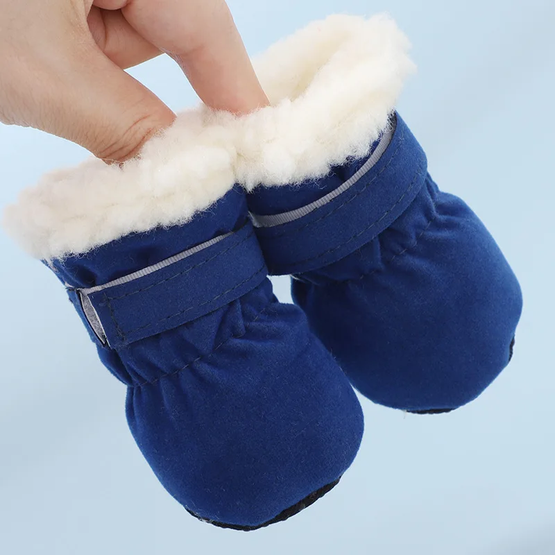 4pcs/set Waterproof Winter Pet Dog Shoes Anti-slip Snow Boots Footwear for Small Cats Puppy Outdoor Dog Boot Pet Accessories