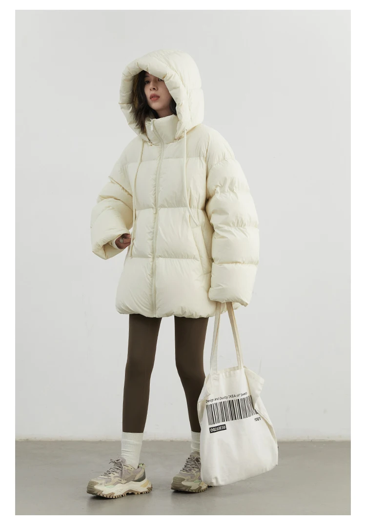 CHIC VEN Women Down Coats Solid Loose New Hooded 90 White Duck Down Down Jacket Puffs Female Outerwear Autumn Winter 2026