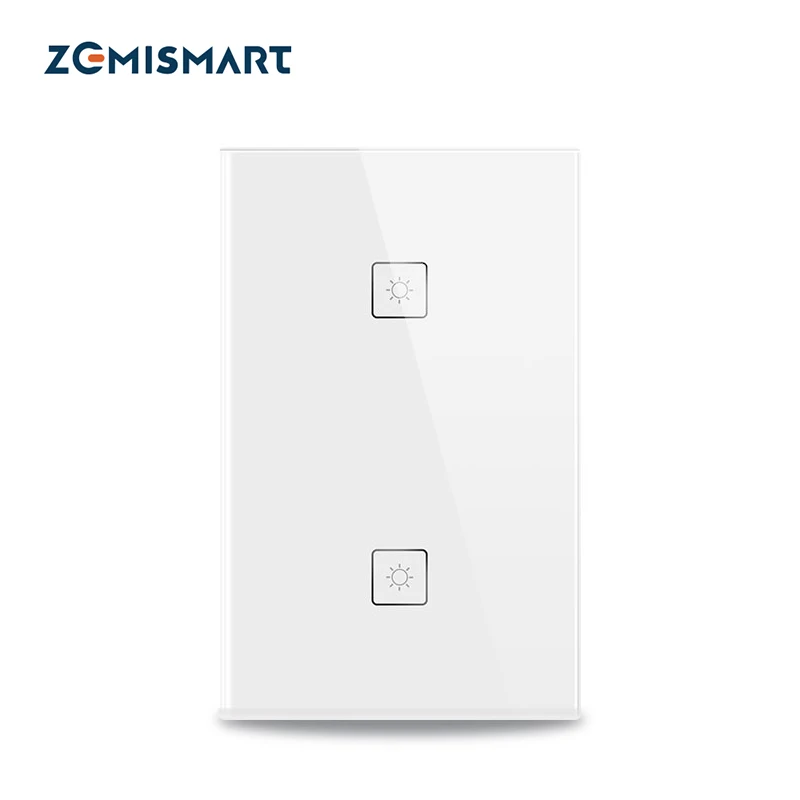 Zigbee-interruptor de parede, uma gang, funciona com alexa, google home, via zemismart, hub smarthings, bridge, aplicativo para celular, controle de voz