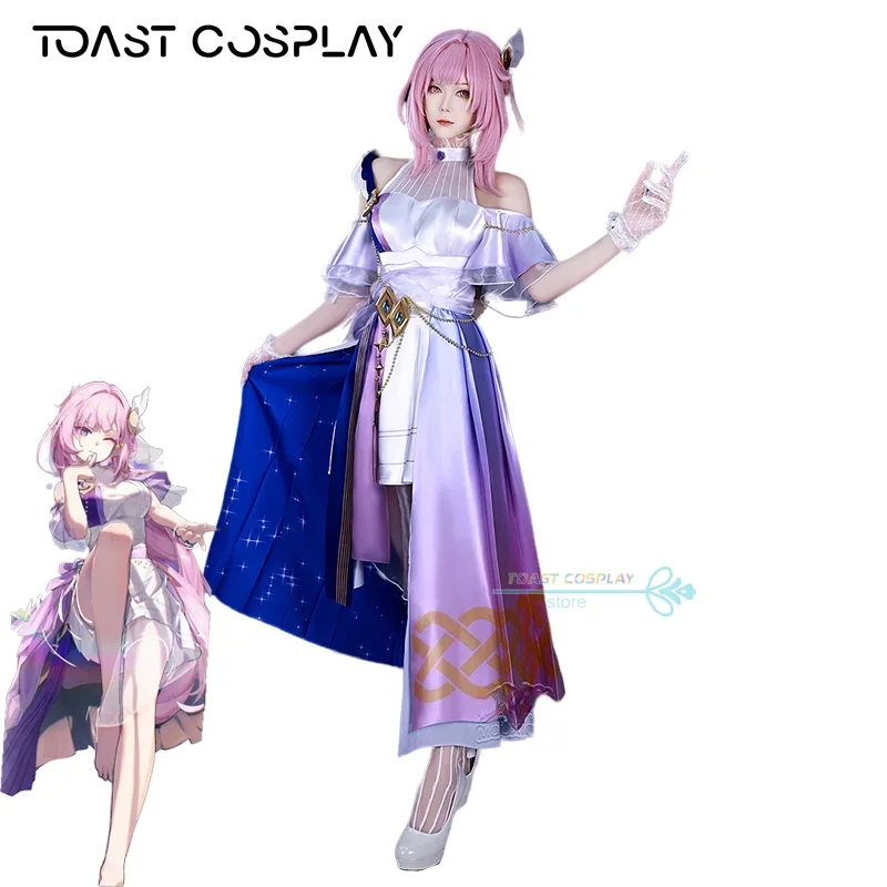 

Elysia Cosplay Game Honkai Impact 3rd Elysia Cyberangel Cosplay Costume Dress Wig Full Set Anime Role Play Party Clothes