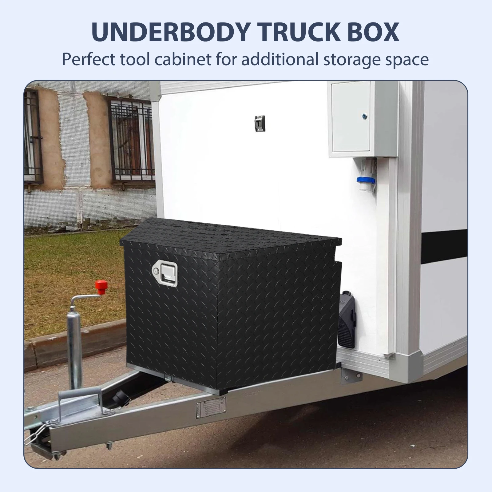 33-inch Trailer Tong Box, Heavy Duty Aluminium Trailer Gereedschapskist, Diamond Plate Tong Box, Waterdichte Trailer Box