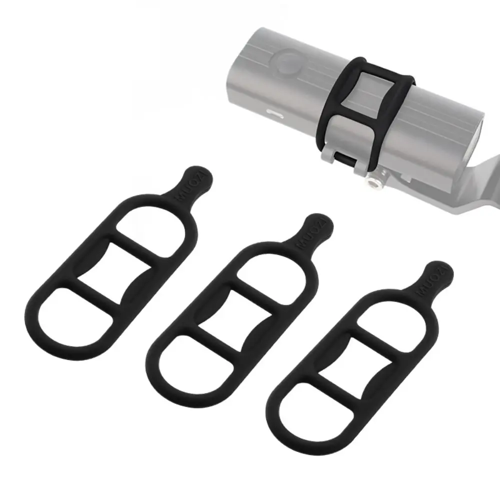 15 قطعة المصباح سيليكون الدراجة سيليكون حزام رمز الجدول مقاومة للاهتراء المقود ضوء حزام ضيق مستقر الدراجة مصباح يدوي حزام