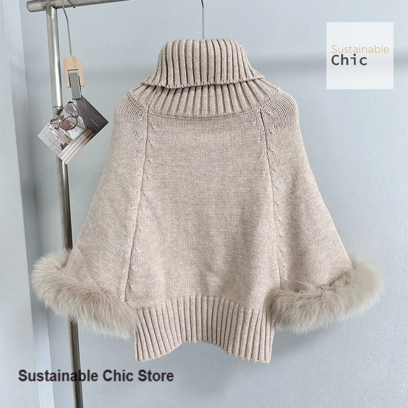 النمط الفرنسي كسول الرياح تويست محبوك عباءة سترة المرأة فضفاضة عالية الرقبة قاع قميص الكفة رقيق الخفافيش سترة في الشتاء #5