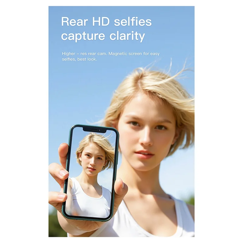 

ABAC-Phone Selfie Monitor Screen Adjustable Bluetooth Magnetic Mount Wireless Connection Rear Camera Selfie Monitor Screen