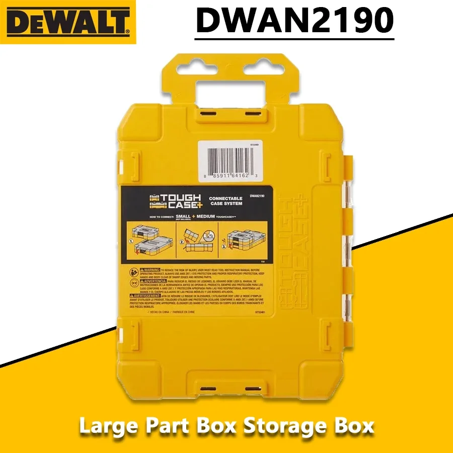 DEWALT DWAN2190 Caja de almacenamiento de piezas grandes Organizador de herramientas apilable de plástico transparente 220x170x32mm127
