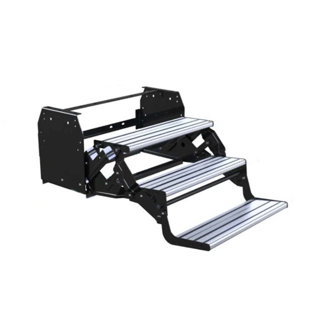 RV Body Parts Custom Size Caravan Manual Folding Three-layers Trailer RV Entry Step