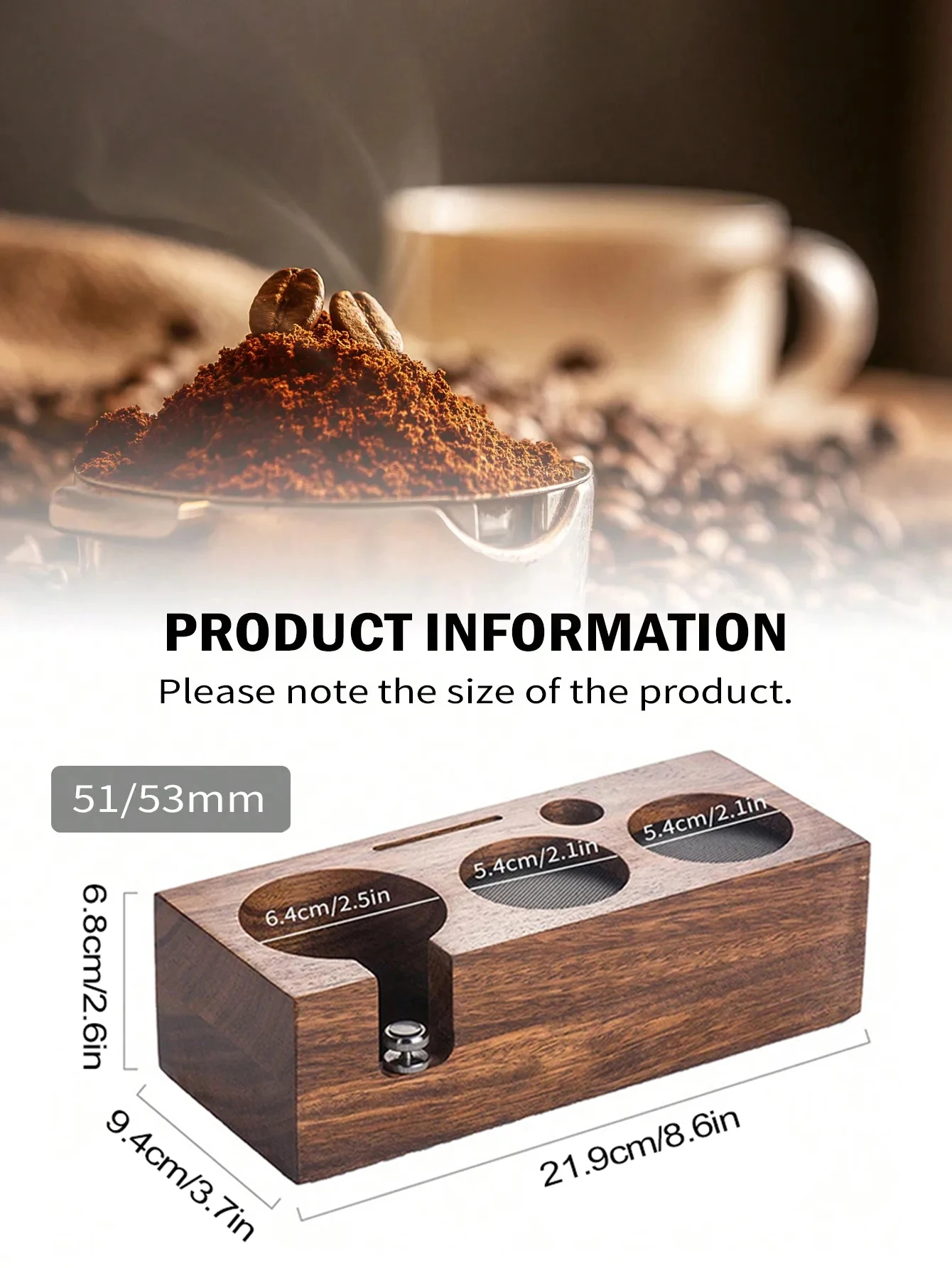 Leeseph Wood Coffee Tamper Holder Wooden Espresso Tamper Stand Tamper Station Wooden Base Anti-Slip Coffe Portafilter Holder