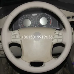 Top Leather Steering Wheel Hand-stitch on Wrap Cover For Volvo S80 2006-2009 XC70 2007-2010 V70 2009