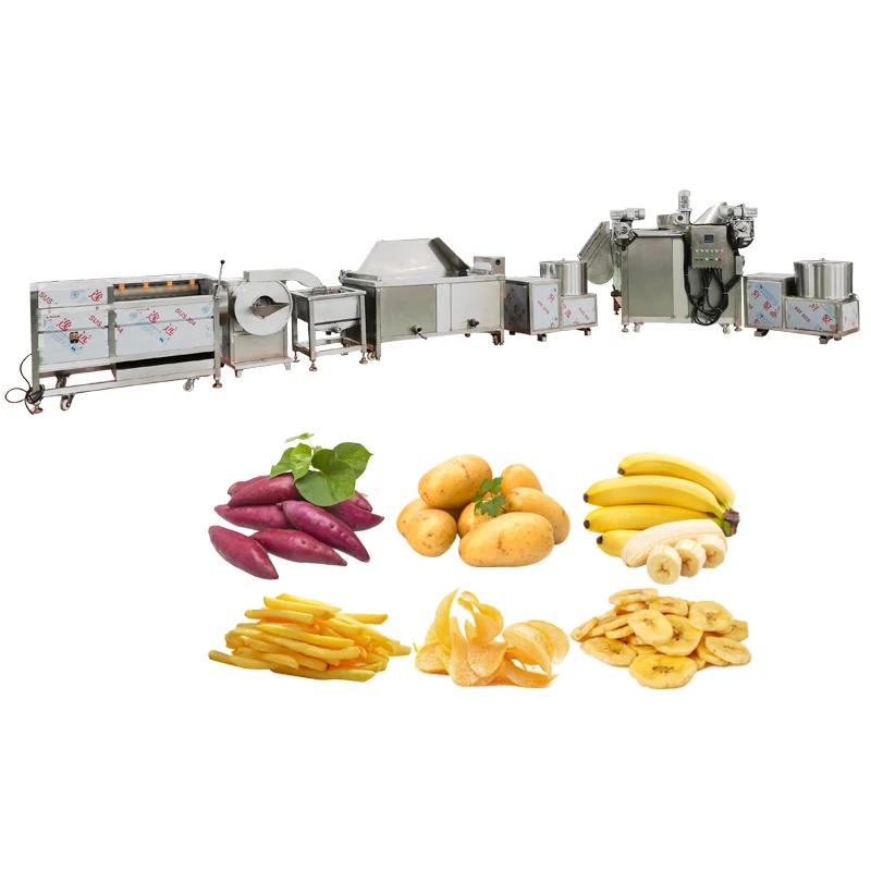 Yazhong Potato Fries Production Line Potato Chips Processing Line Sweet Potato Peeling Machine