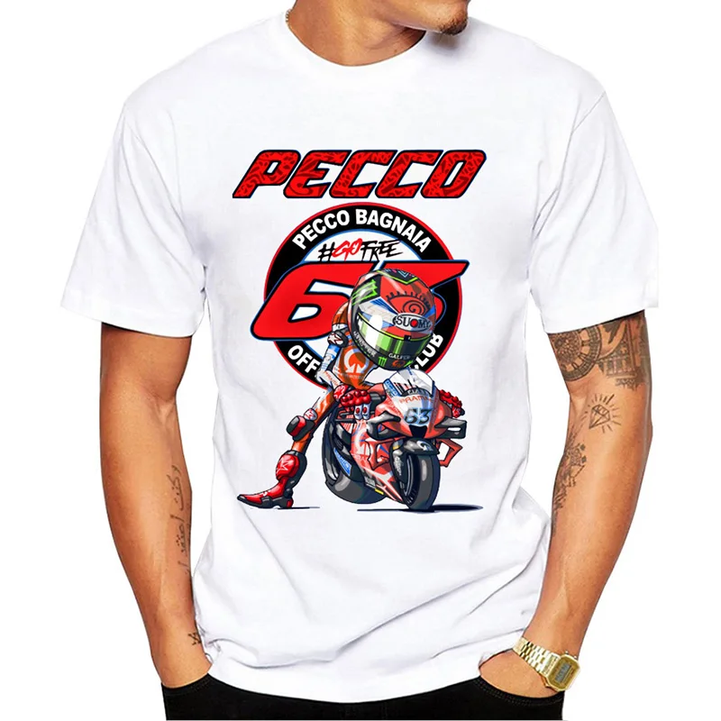 Pecco Bagnaia 63 Francesco World Champion Gift Classic T-shirt Boys\' Casual T-shirt Harajuku Motorcycle Sports White T-shirt