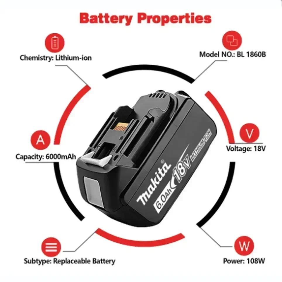 Makita 18V แบตเตอรี่อุปกรณ์เสริม BL1860 BL1850 BL1830 18V Li-Ion แบตเตอรี่ Pack สําหรับเครื่องมือ