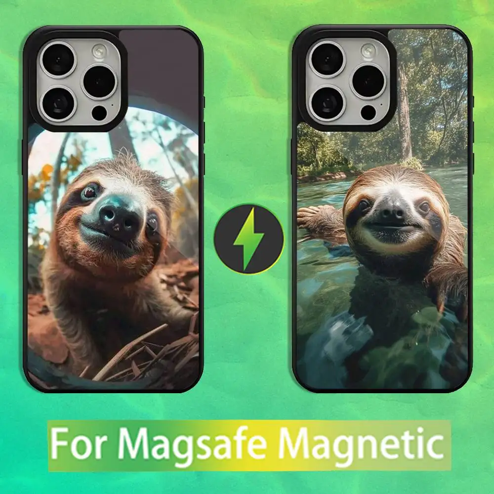 

Animal Cute Sloth Phone Case For iPhone 16,15,14,13,12,11,Pro,Max,Plus,Mini,Magsafe,Magnetic Wireless Charging Case