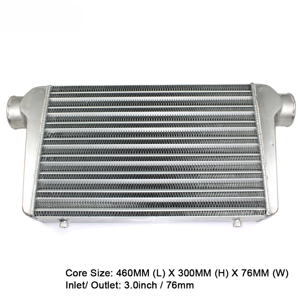 

Intercooler Universal 460x300x76mm Aluminum Radiator 3inch Inlet 76mm Outlet Cold Air Intake for Turbo Car