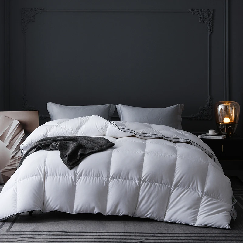 Luxury 95% Goose Down Duvet quilt - Premium Encrypted Fabric, Noiseless, and Superior Insulation, Queen Size for all size