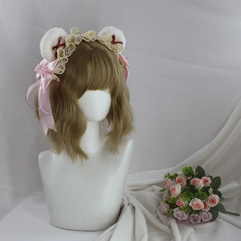 Q5WE Cartoon Bear Ear Shaped Hair Hoop Washing Face Hair Holder Halloween Christmas Party Costume Headwear for Children