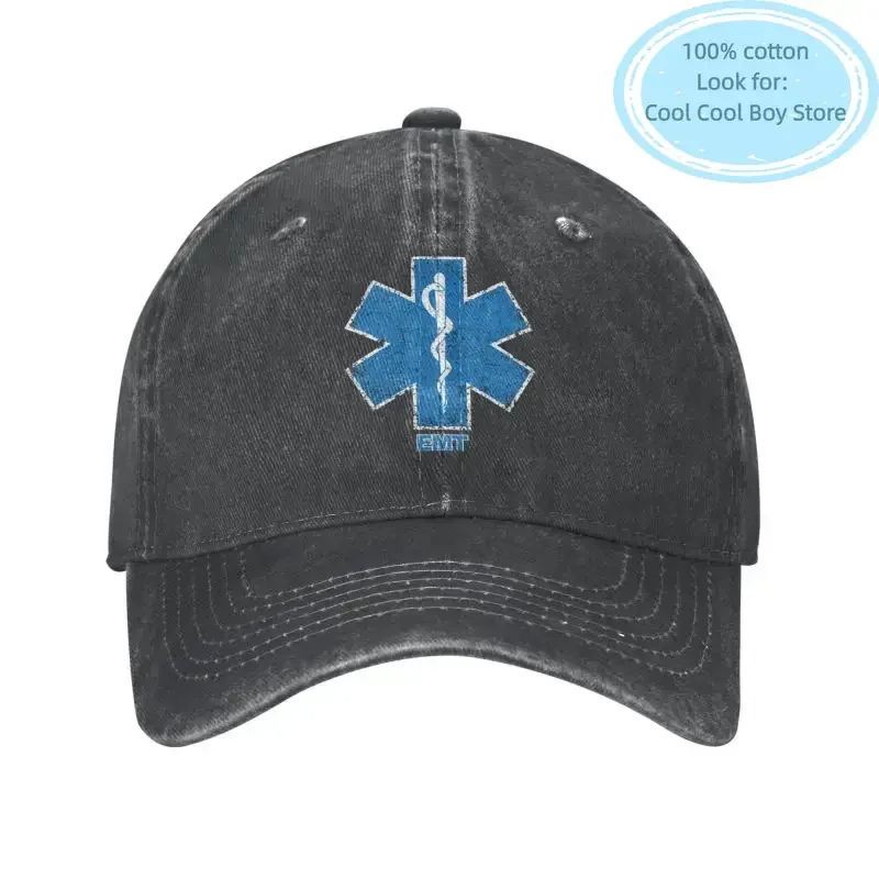 Fashion Unisex Cotton Emt Star Of Life Baseball Cap Adult Paramedic Medic Ambulance Adjustable Dad Hat Women Men Hip Hop