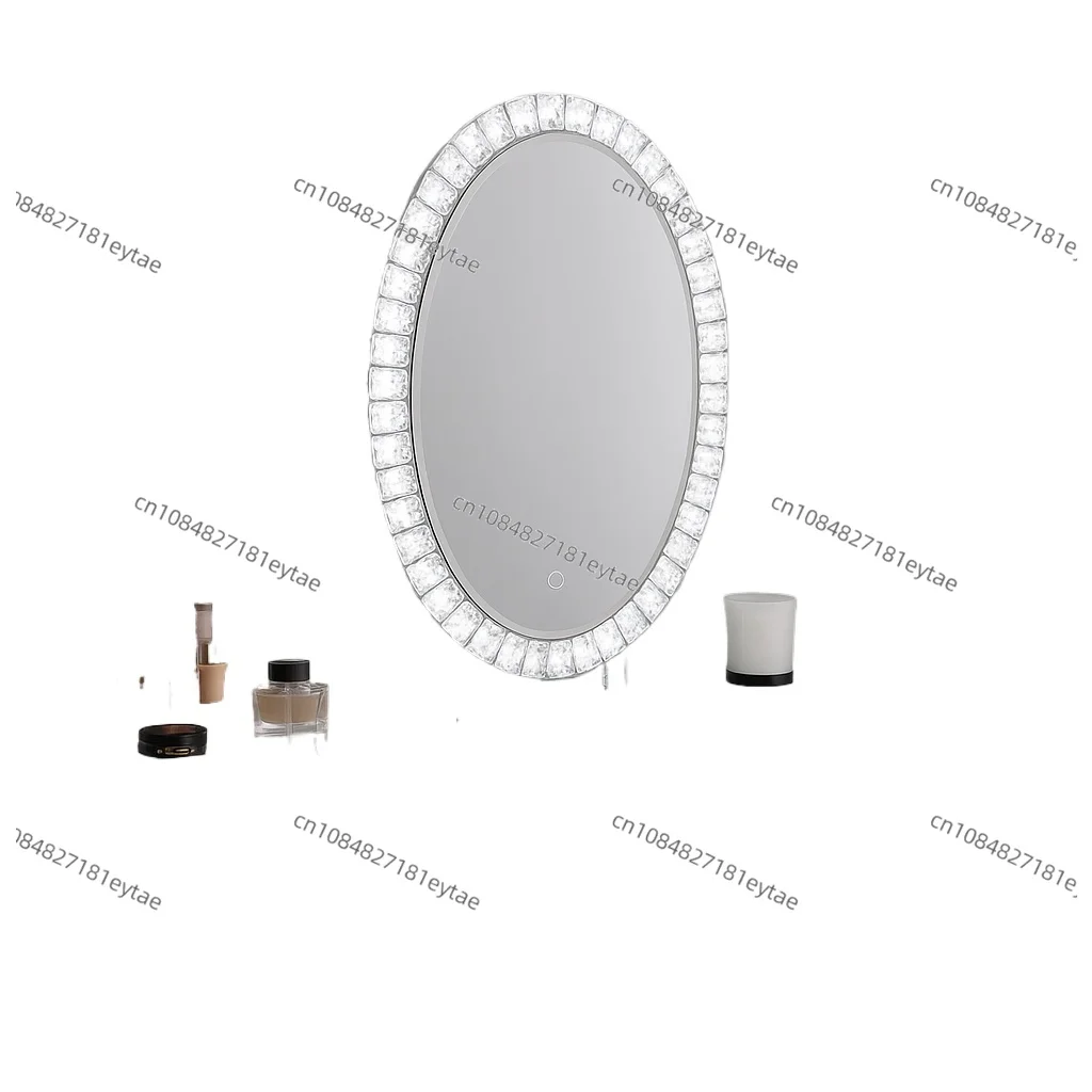 Luxury Art Deco LED Vanity Mirror Crystal Mirror with Diamond for Bathroom Makeup for Birthday or Wedding