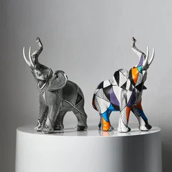 Modern Simple Art Dazzling Elephant Ornaments Creative Crafts Living Room Entrance Desk Resin Decorative Ornaments